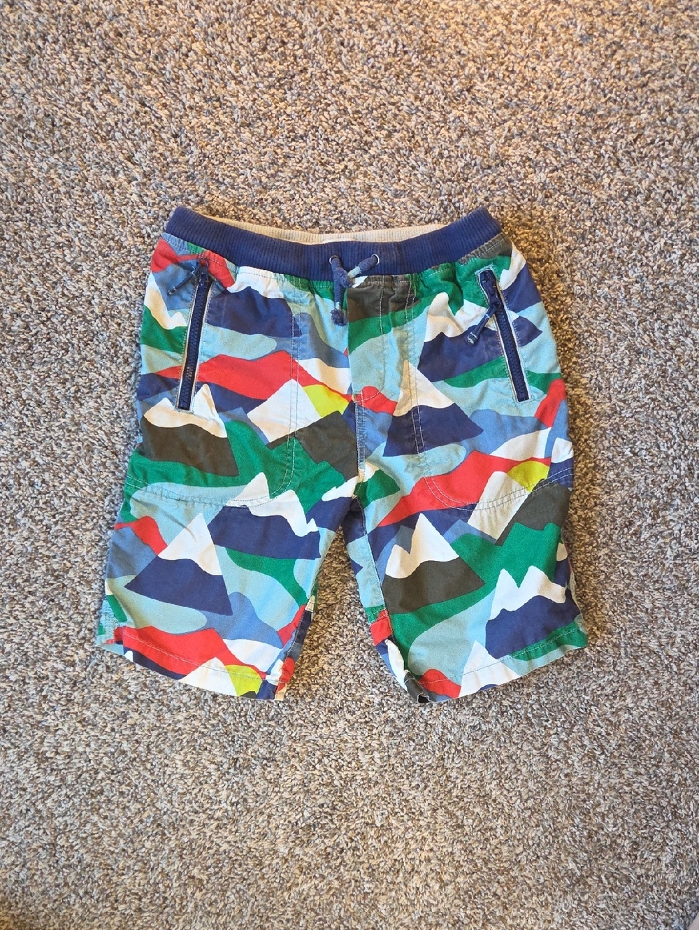 Boden Boys Multicolor Mountain Print Shorts Size 12